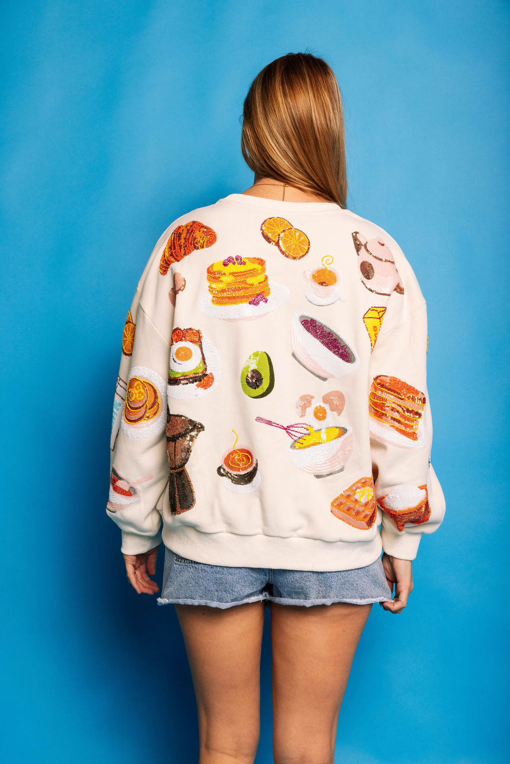 Beige Queen of Breakfast Sweatshirt
