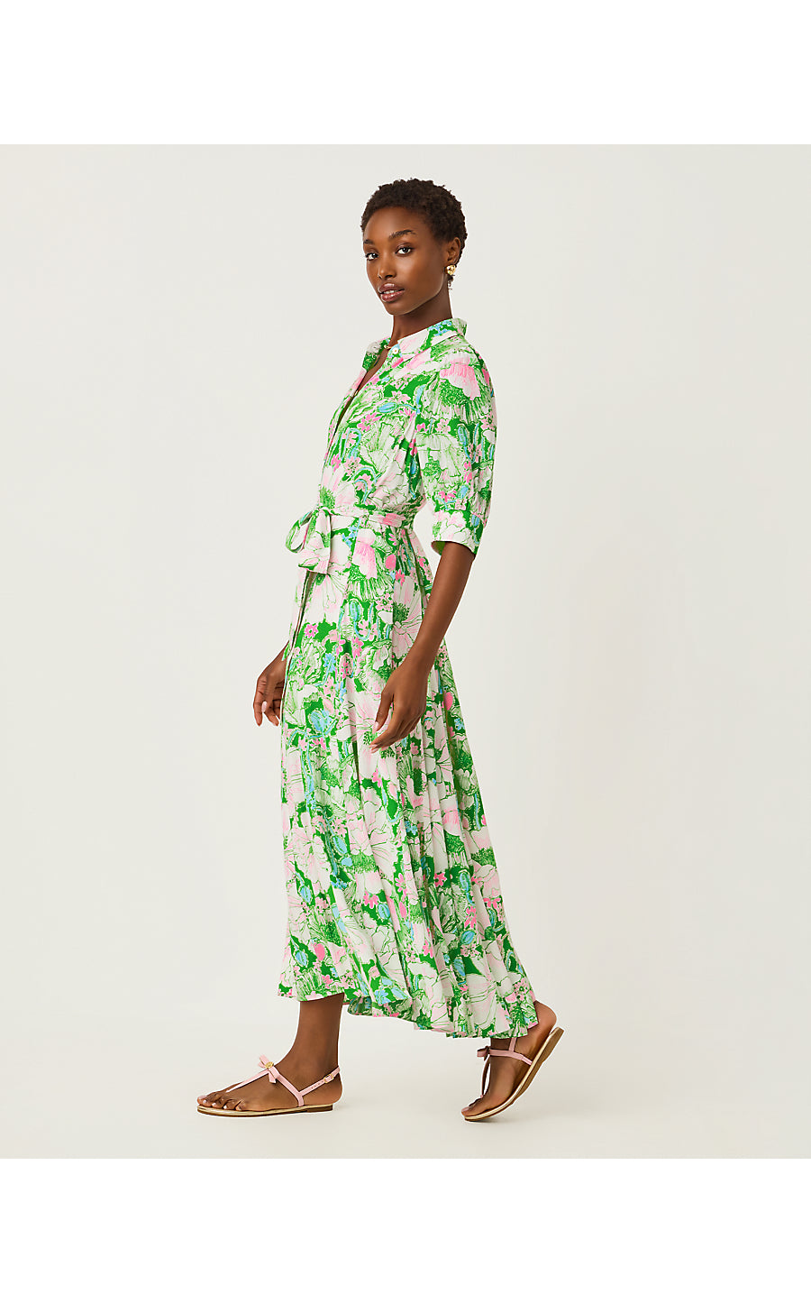 Larkyn Midi Shirtdress - Putting Green - Poppyland