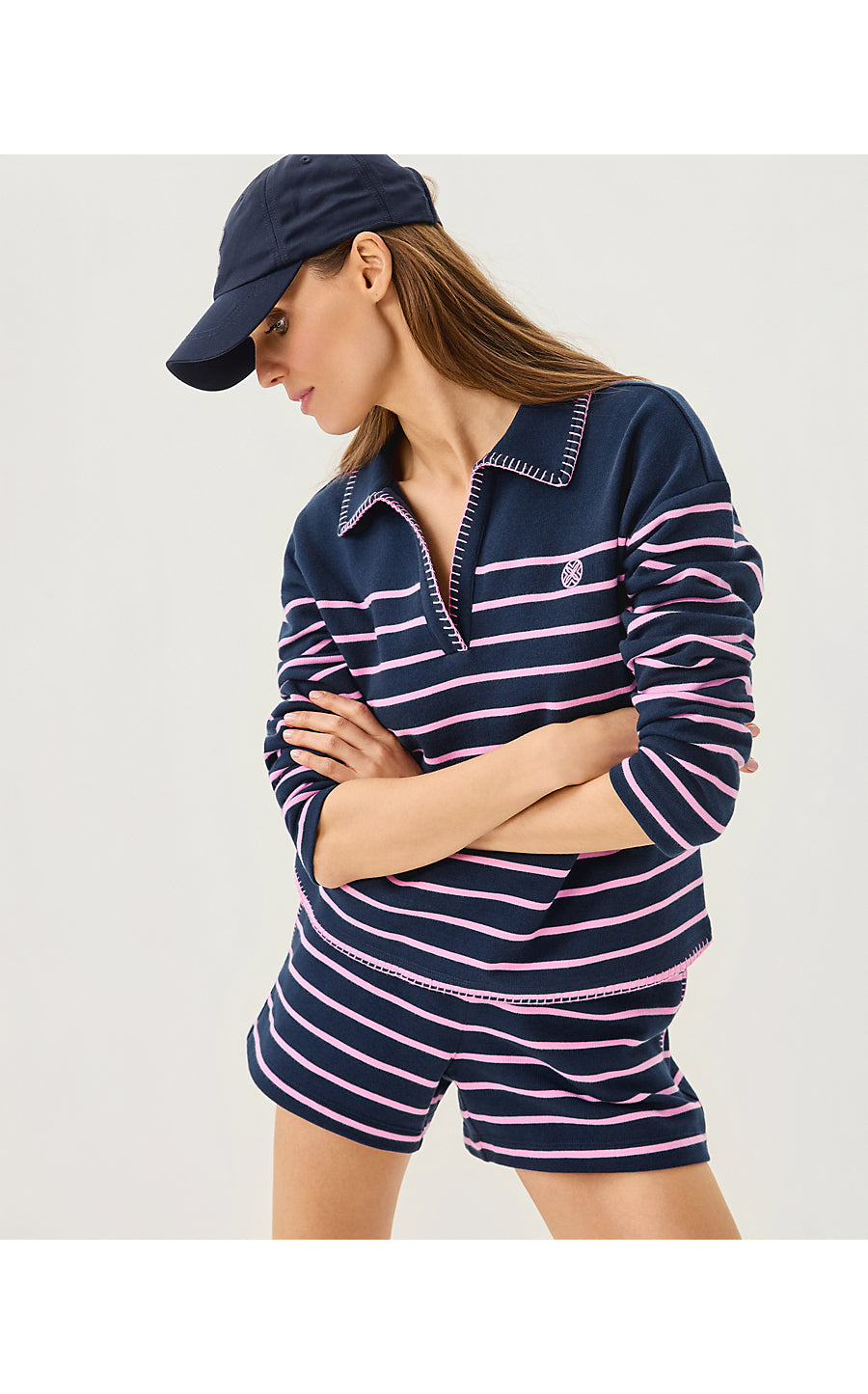 Aubra Short - Low Tide Navy - Legacy Stripe
