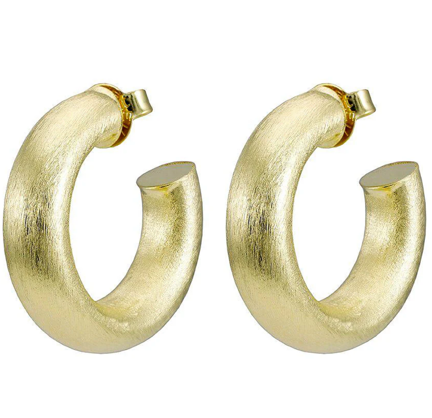 Small Chantal Hoops - Brushed 18K Gold Plated