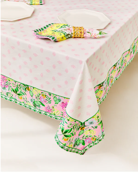 PRINTED BORDERED TABLECLO - MULTI - VIA AMORE SPRITZER ENGINEERED TABLECLOTH - 1 SZ