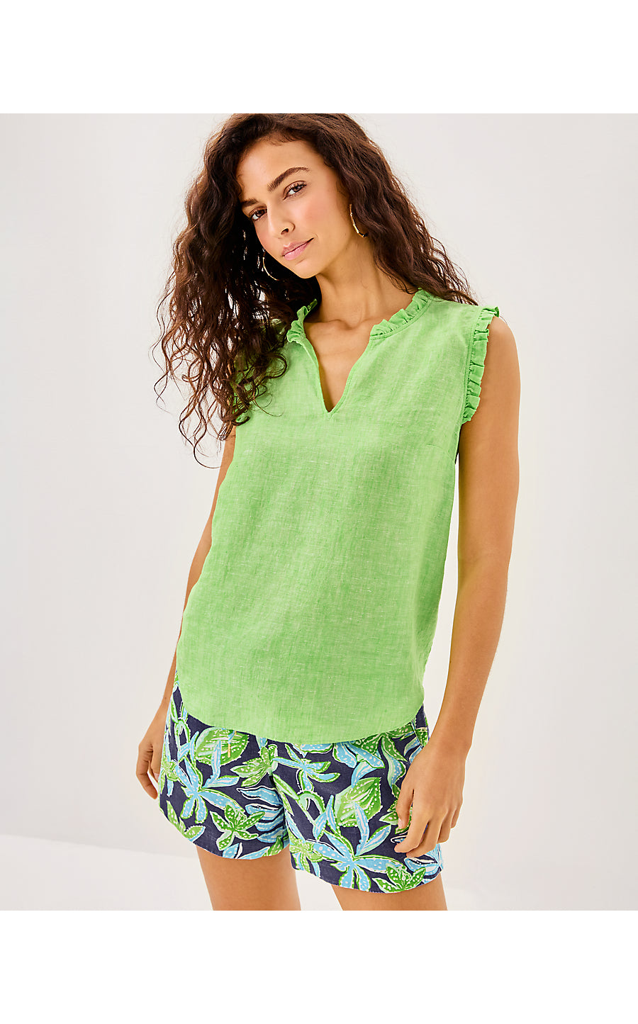 Kavalla Top - Crocodile Green x Resort White