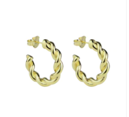 Small Twisted Hoops - Gold