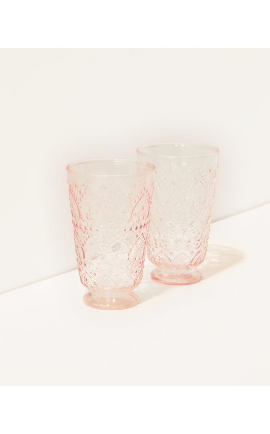 Textured Glass Set - Conch Shell Pink