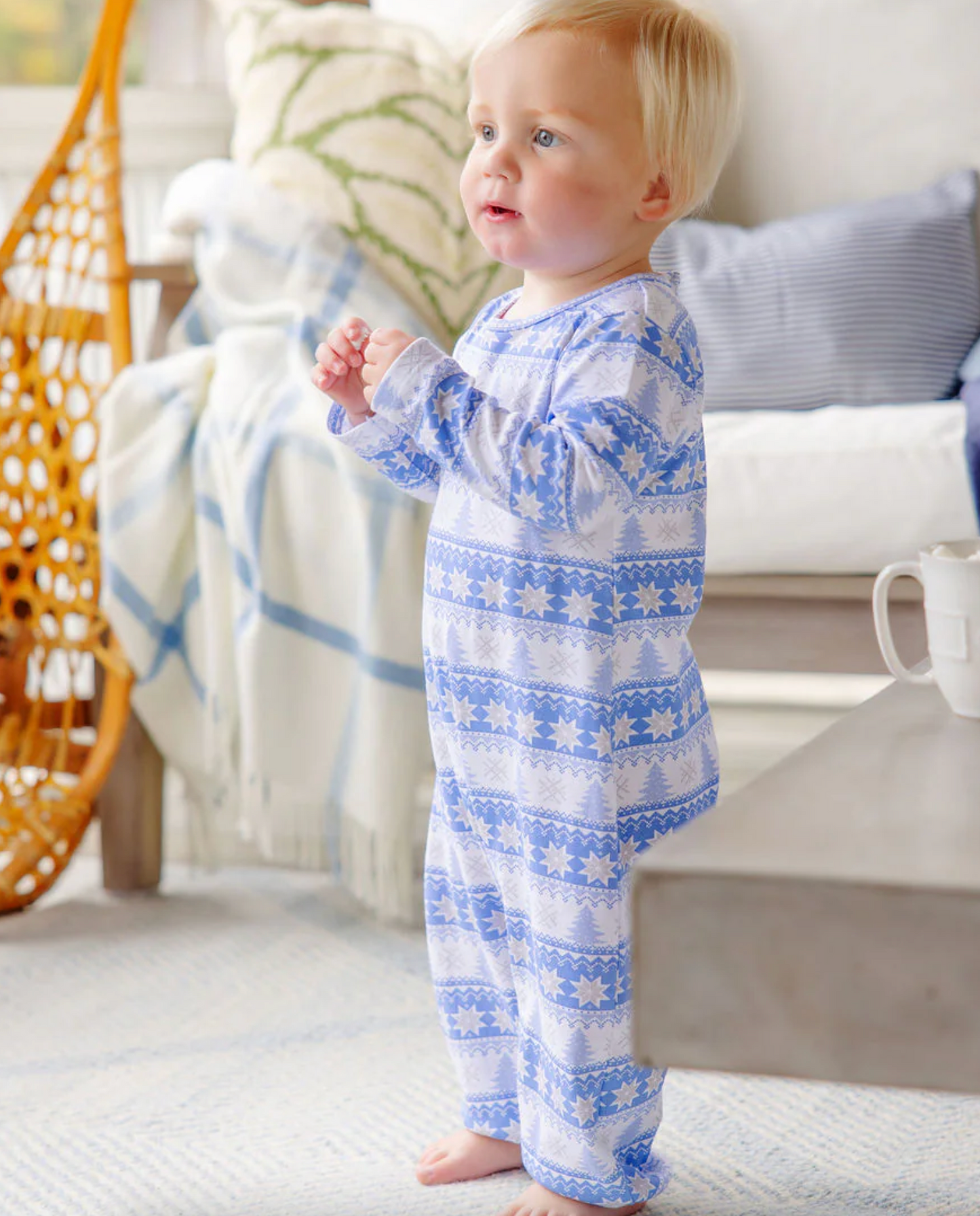Patton Play Romper - Blue Fairisle Flurries