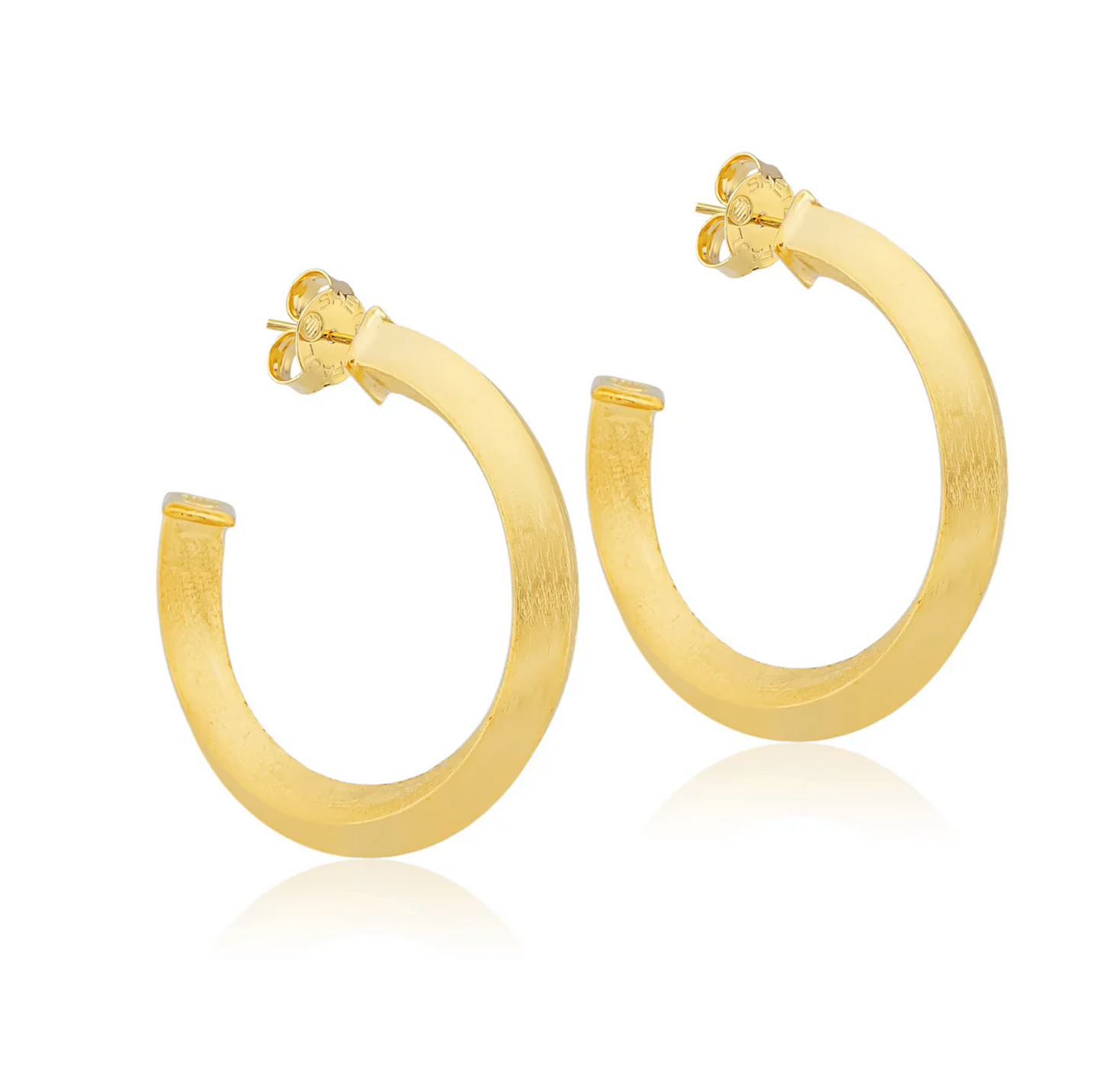 Cleo Hoops - Brushed 18K Gold Plated
