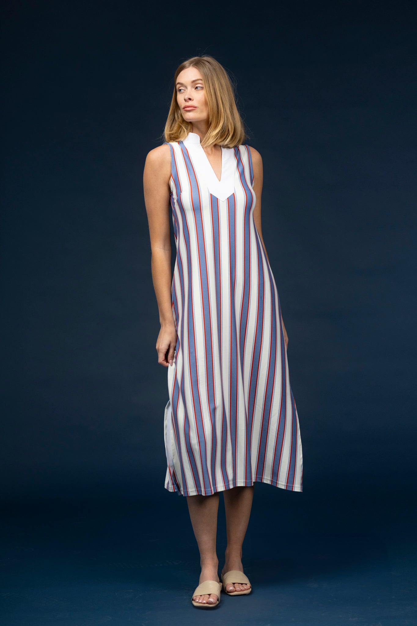 Paige Dress - Cottage Stripe