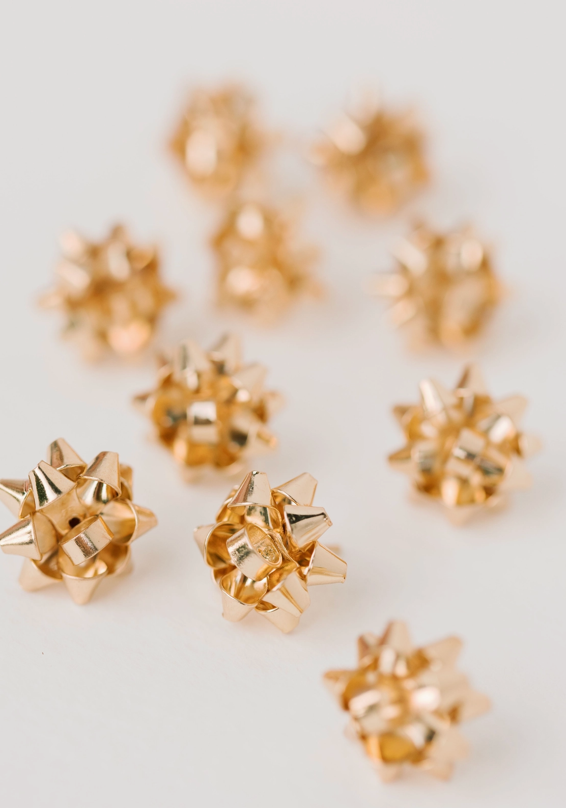 Gold Christmas Present Bow Holiday Earrings