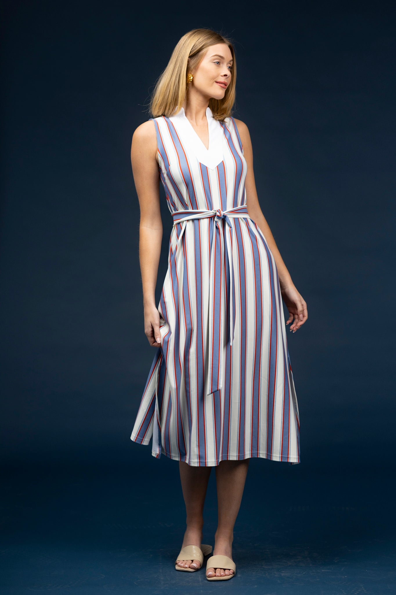 Paige Dress - Cottage Stripe