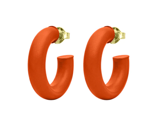 Orange Painted Game Day Small Chantal Hoops