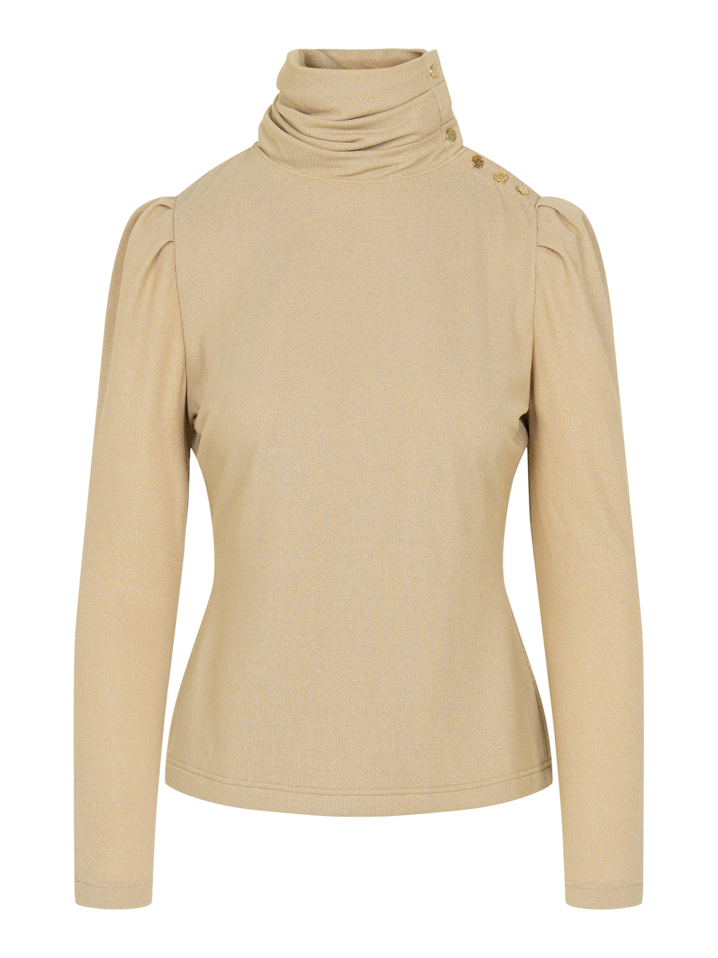 Tessa Turtleneck - Metallic Gold Knit