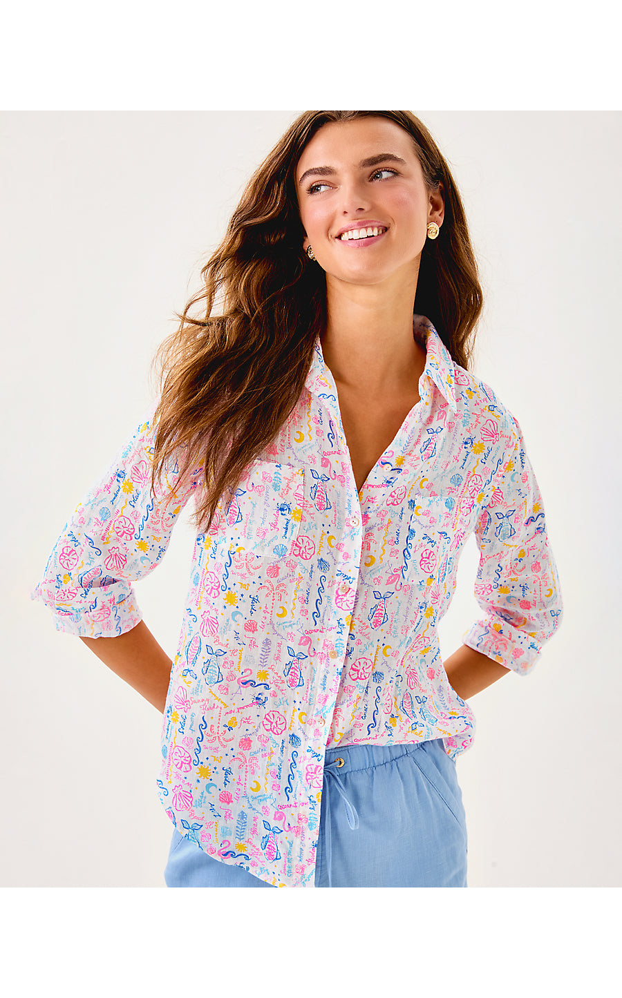 Sea View Button Down - Summer Serenade