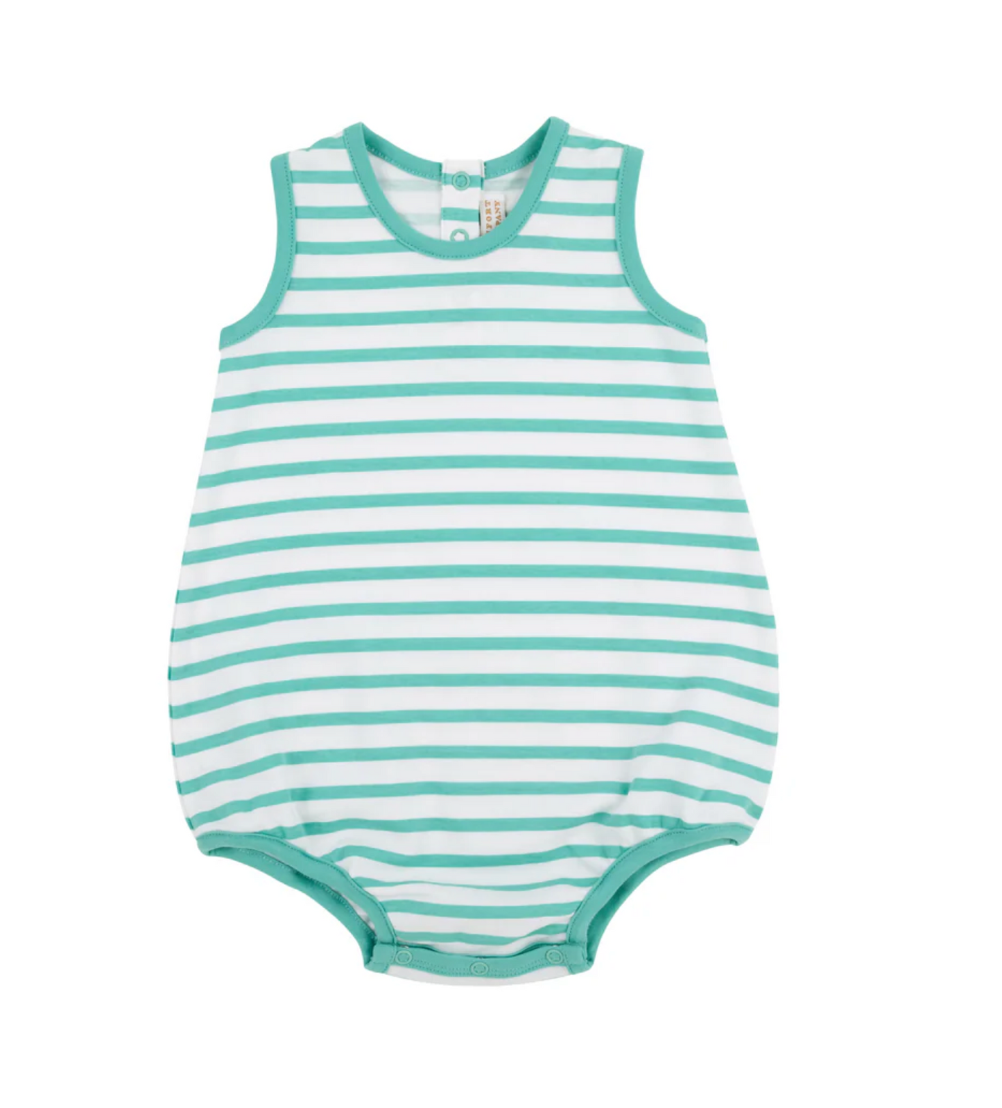 Patton Play Bubble - Pima - Turks Teal Stripe/Turks Teal
