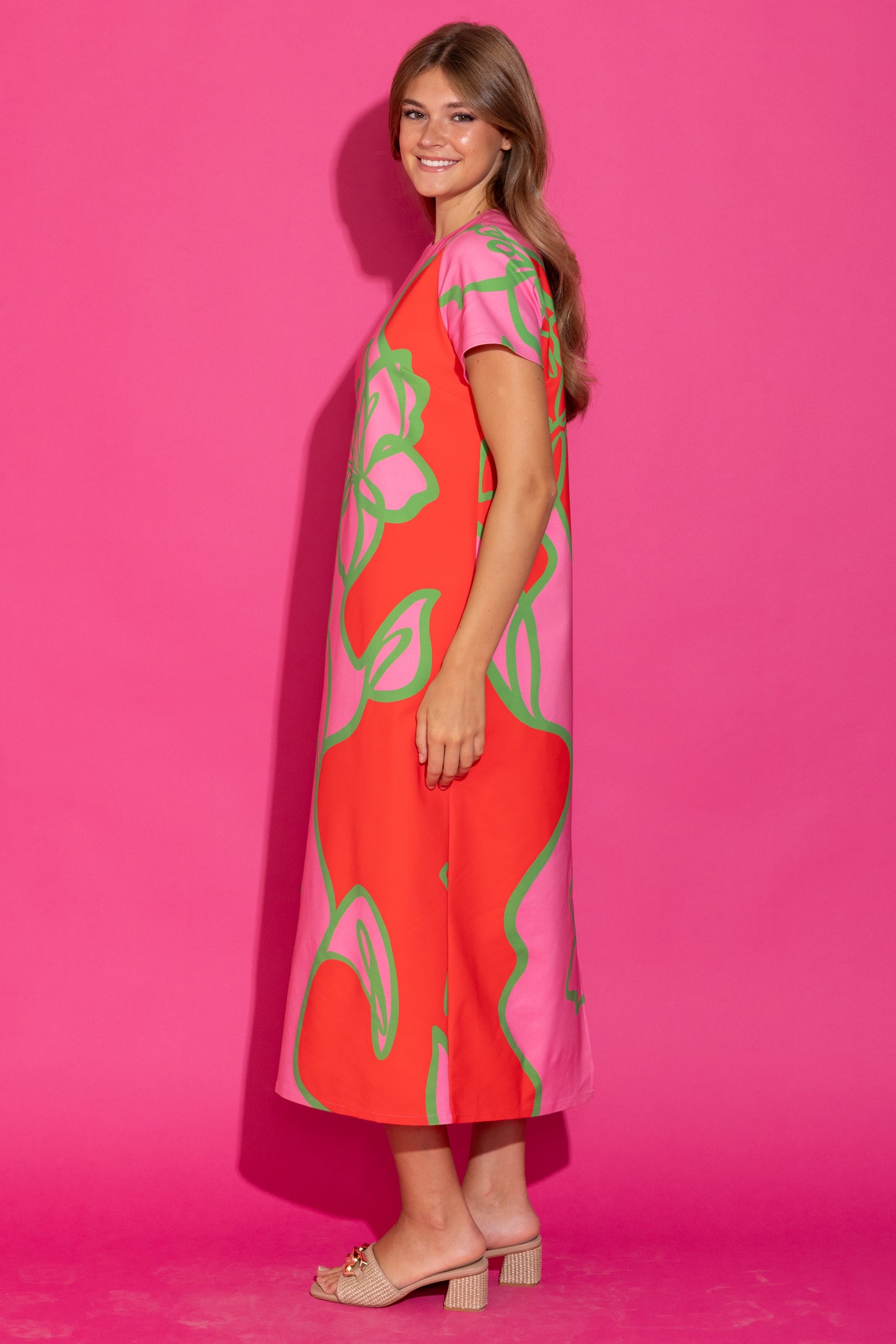 Elliot Dress - Fuschia Outline