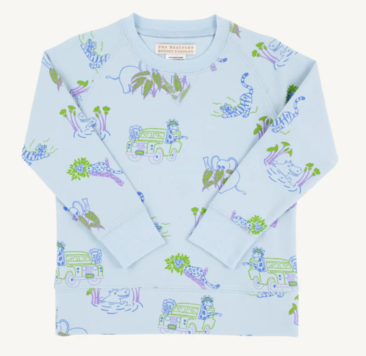 Cassidy Crewneck Boys - Millers Silly Safari / Buckhead Blue