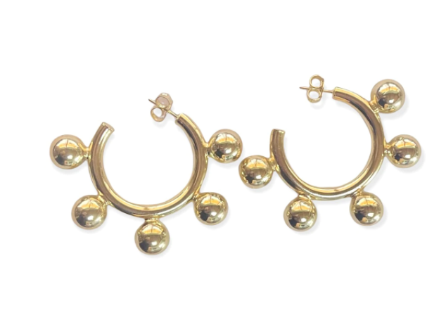 Augusta Hoops with 5 Gold Balls