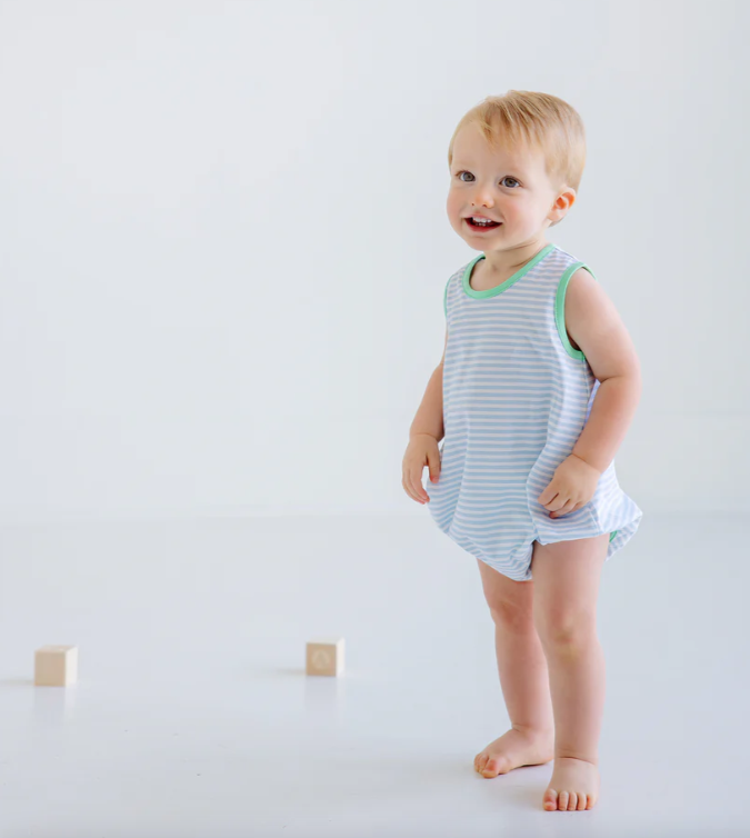 Patton Play Bubble - Pima Buckhead Blue Stripe/Grace Bay Green