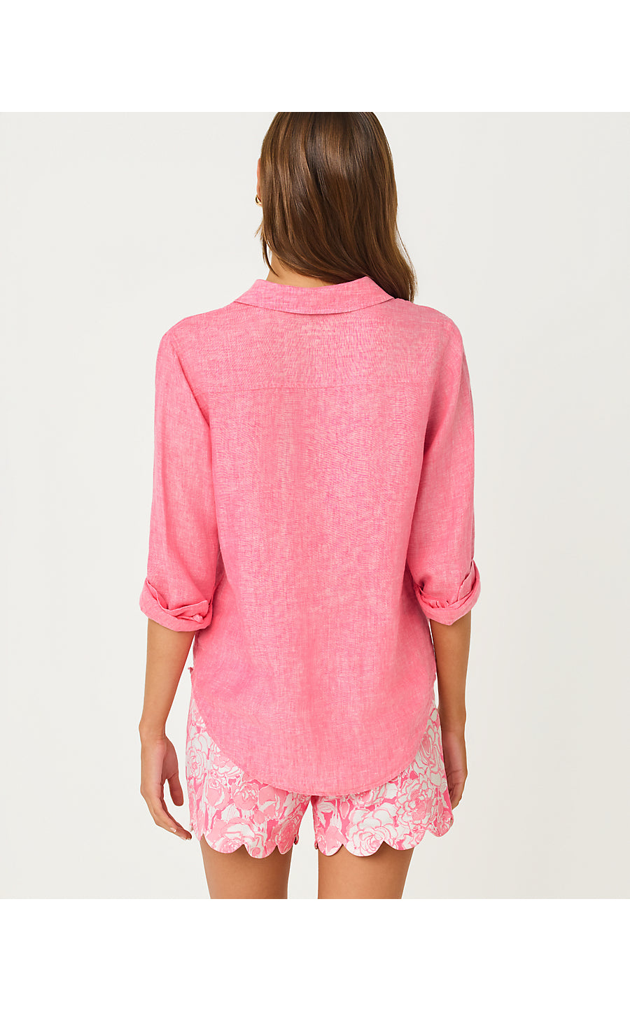 Sea View Button Down Shirt - Cherry Blossom Pink X Pink Muse