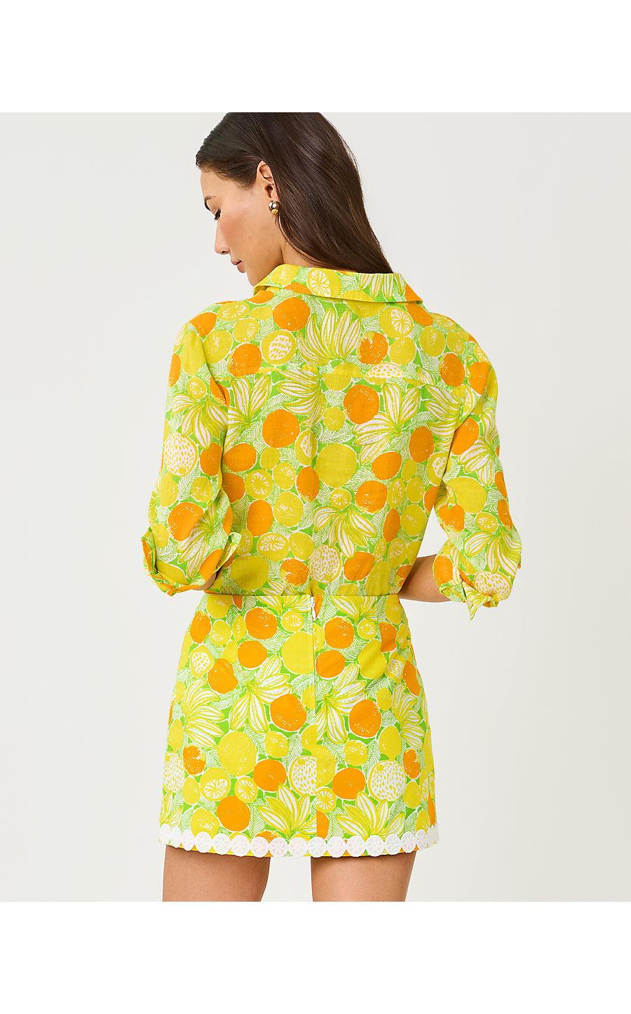 Sea View Button Down - Island Palm - Zesty