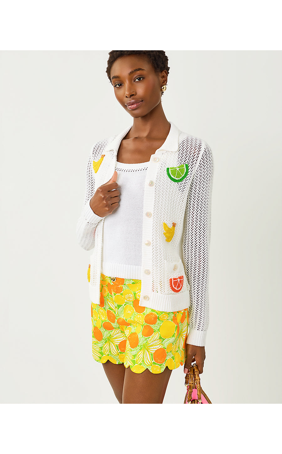 Buttercup Mid-Rise Shorts - Island Palm - Zesty