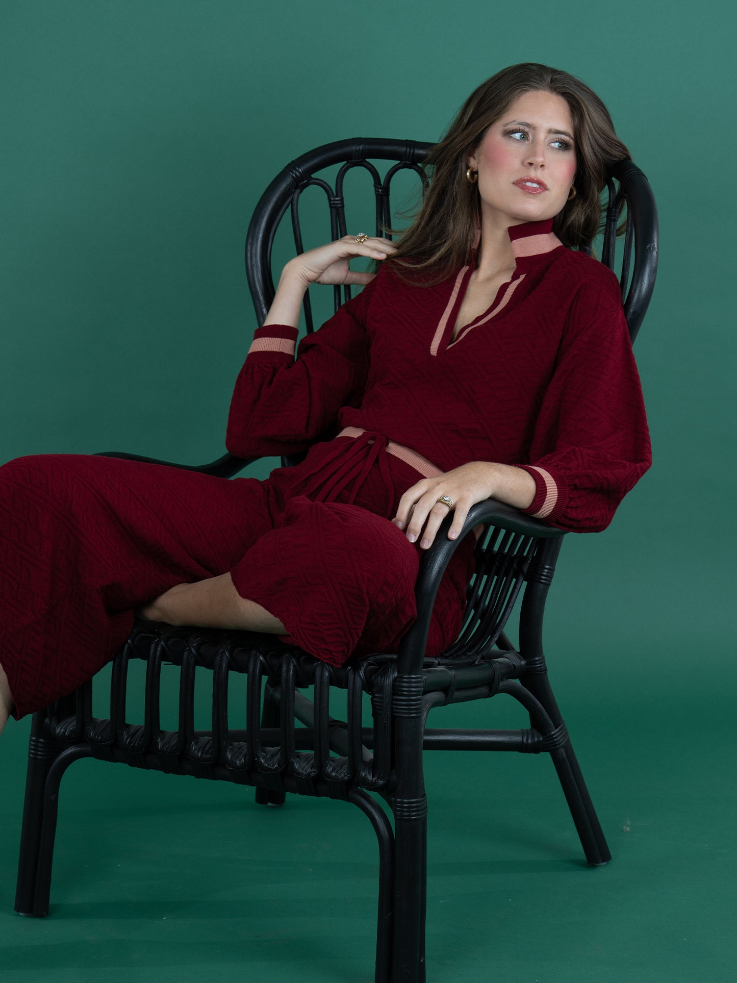 Lolli Sweater - Merlot Monogram