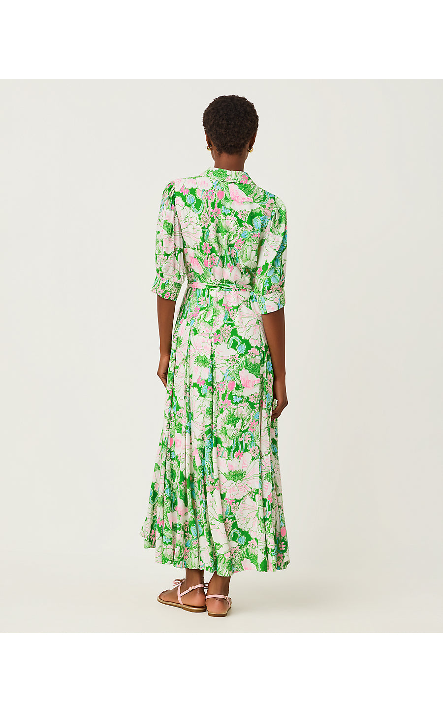 Larkyn Midi Shirtdress - Putting Green - Poppyland