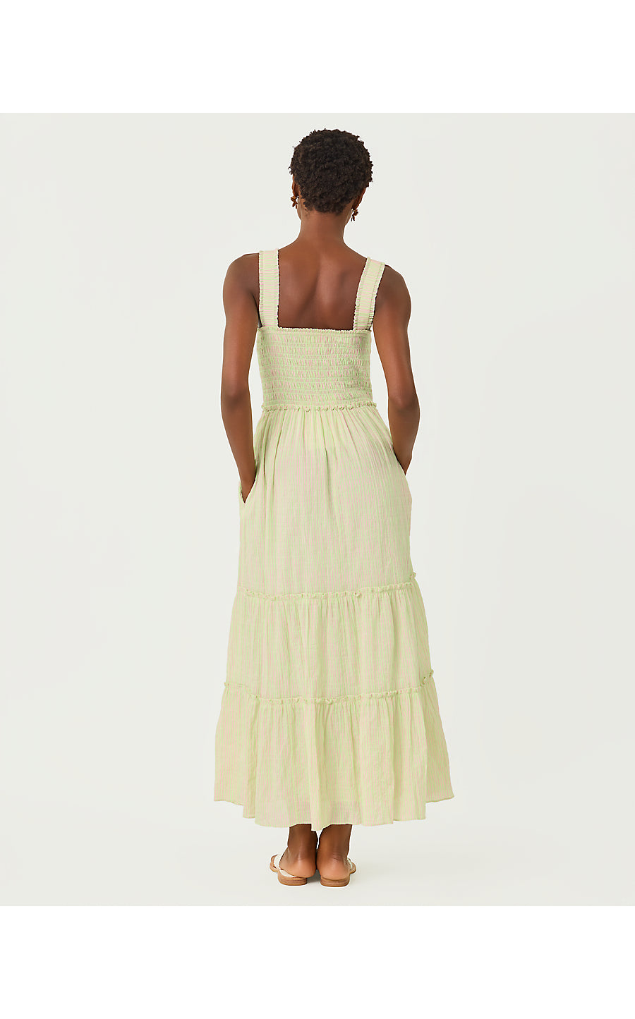 Hadly Maxi Dress - Pistachio Macaron / Conch Shell Pink