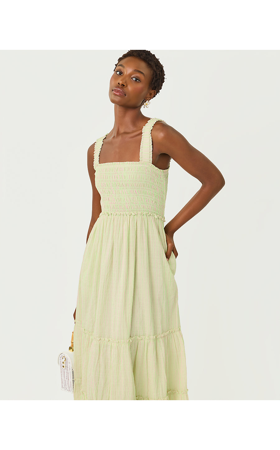 Hadly Maxi Dress - Pistachio Macaron / Conch Shell Pink