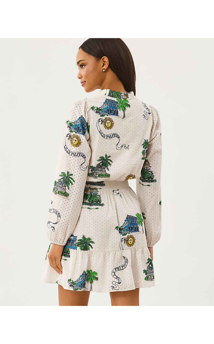 Axton Key Eyelet Dress - Key West Toile