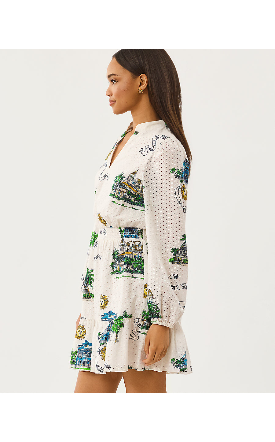 Axton Key Eyelet Dress - Key West Toile