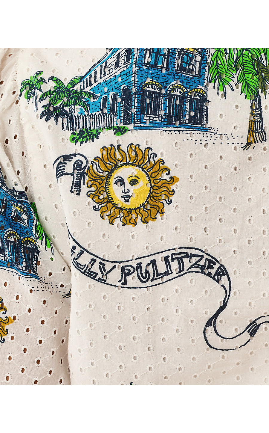 Axton Key Eyelet Dress - Key West Toile