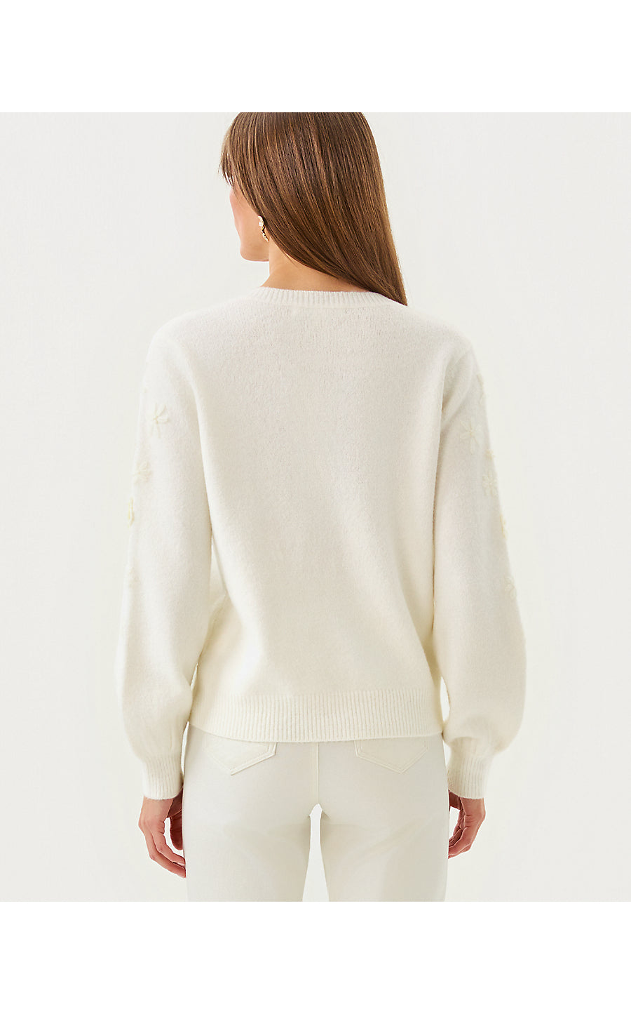 Alayla Sweater - Coconut - Garden Embroidery