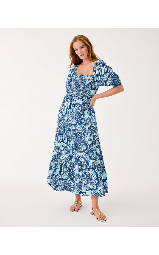 Hadly Short Sleeve Maxi Dress - Proud as a Peacock