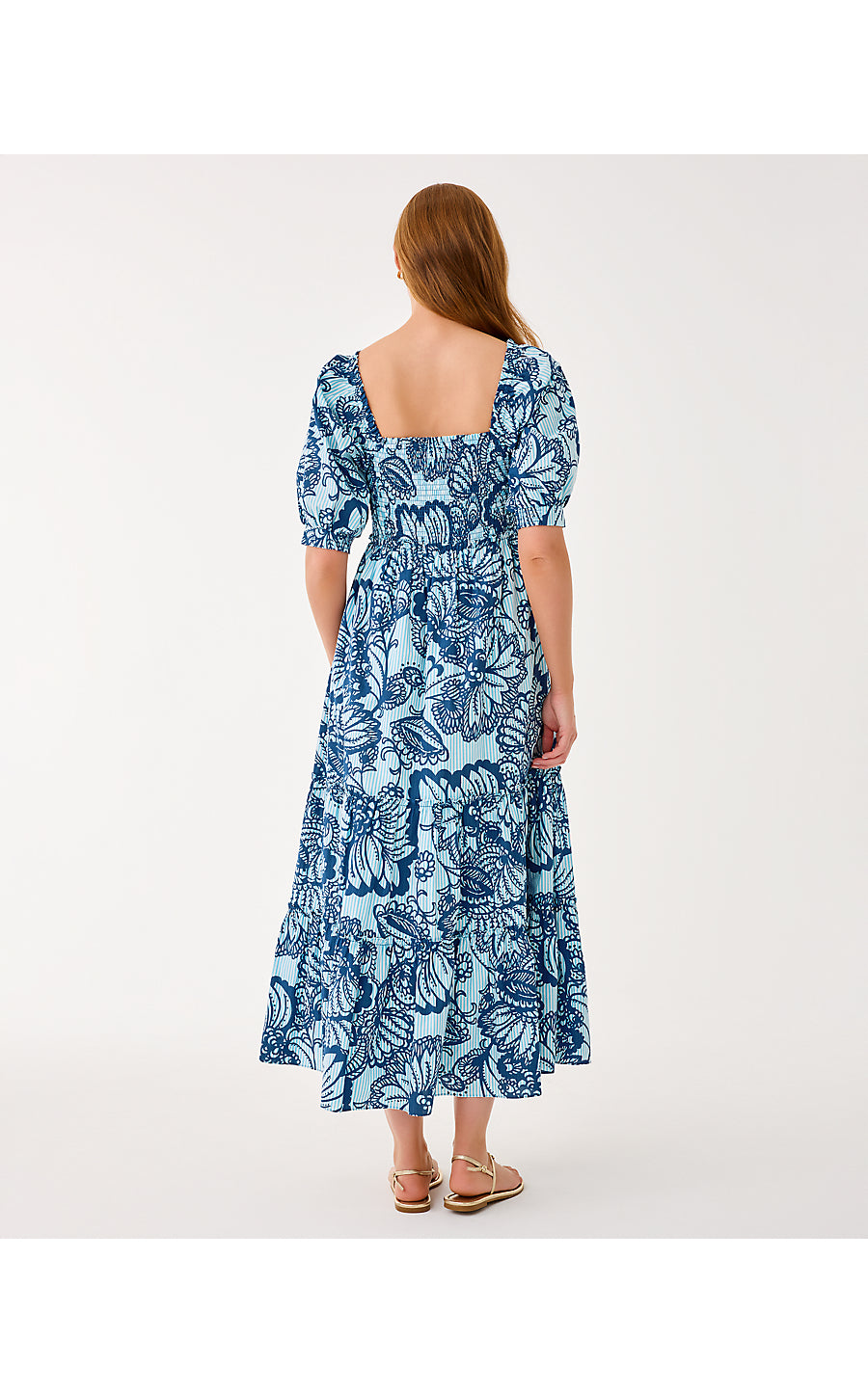 Hadly Short Sleeve Maxi Dress - Proud as a Peacock