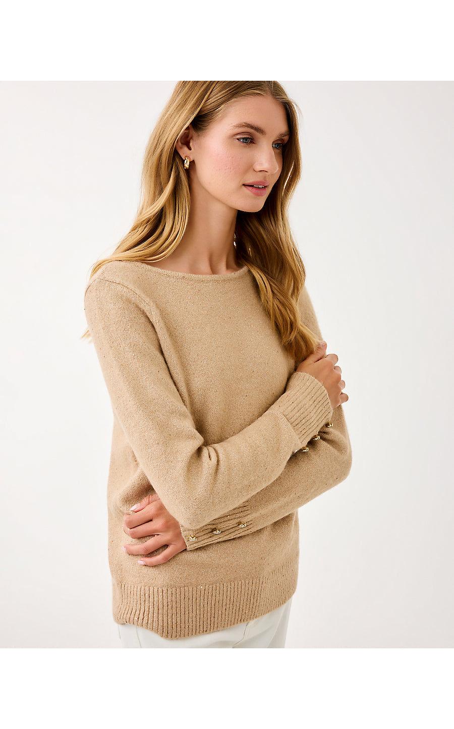Lola Sequin Sweater - Gold Metallic