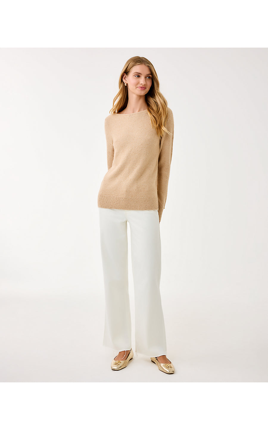 Lola Sequin Sweater - Gold Metallic