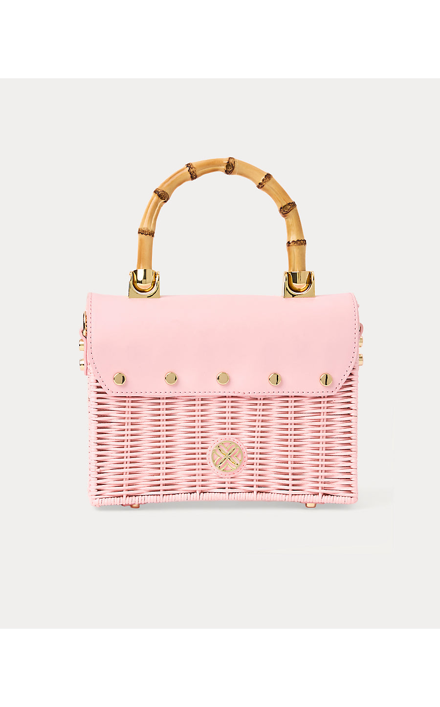 Teighen Bow Wicker Bag - Pink Muse