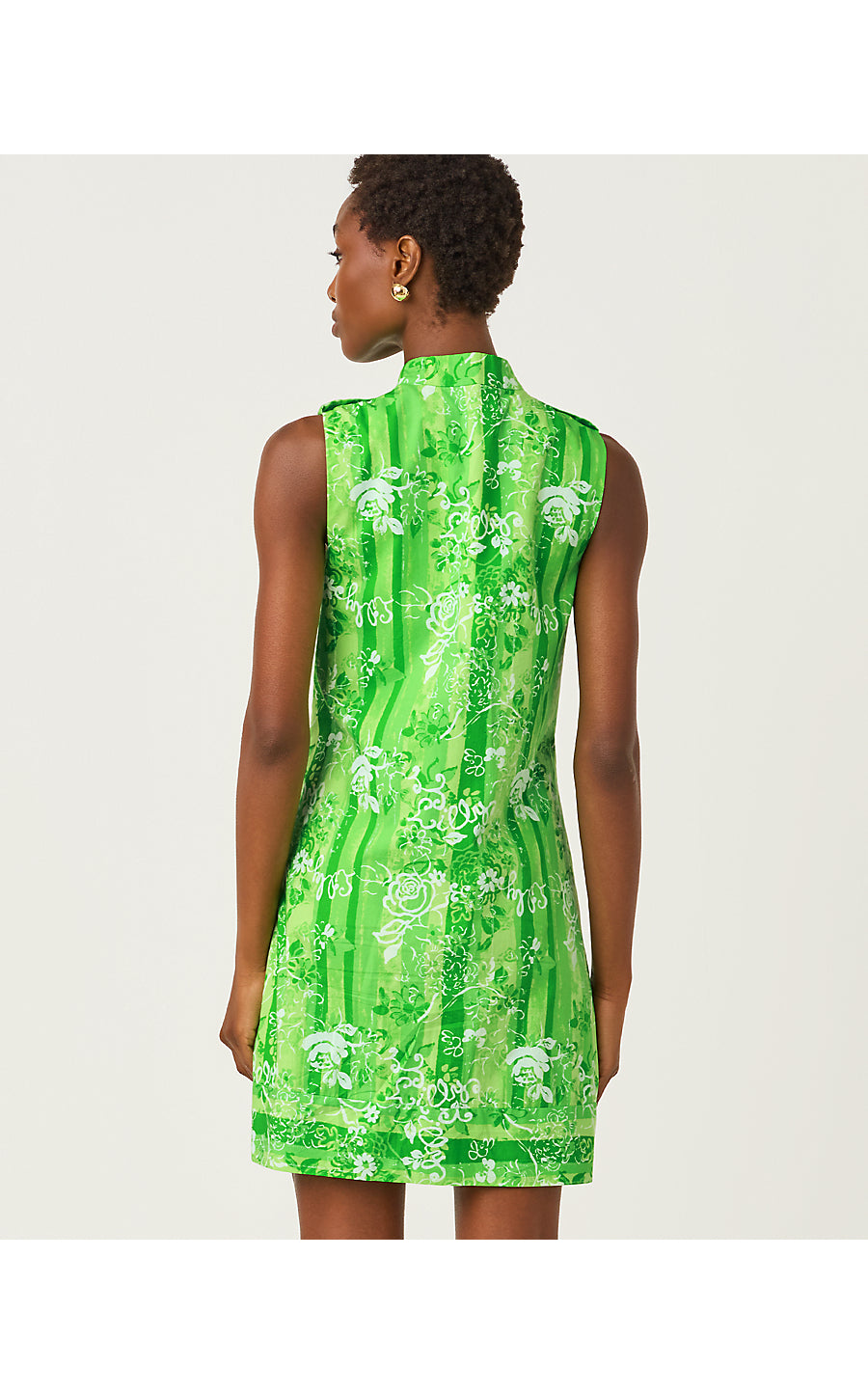 Zorella Shift Dress - Jackfruit Green - Roseys Petals Overlay