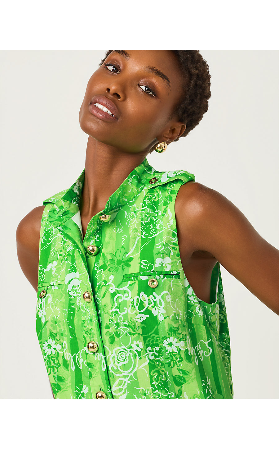 Zorella Shift Dress - Jackfruit Green - Roseys Petals Overlay