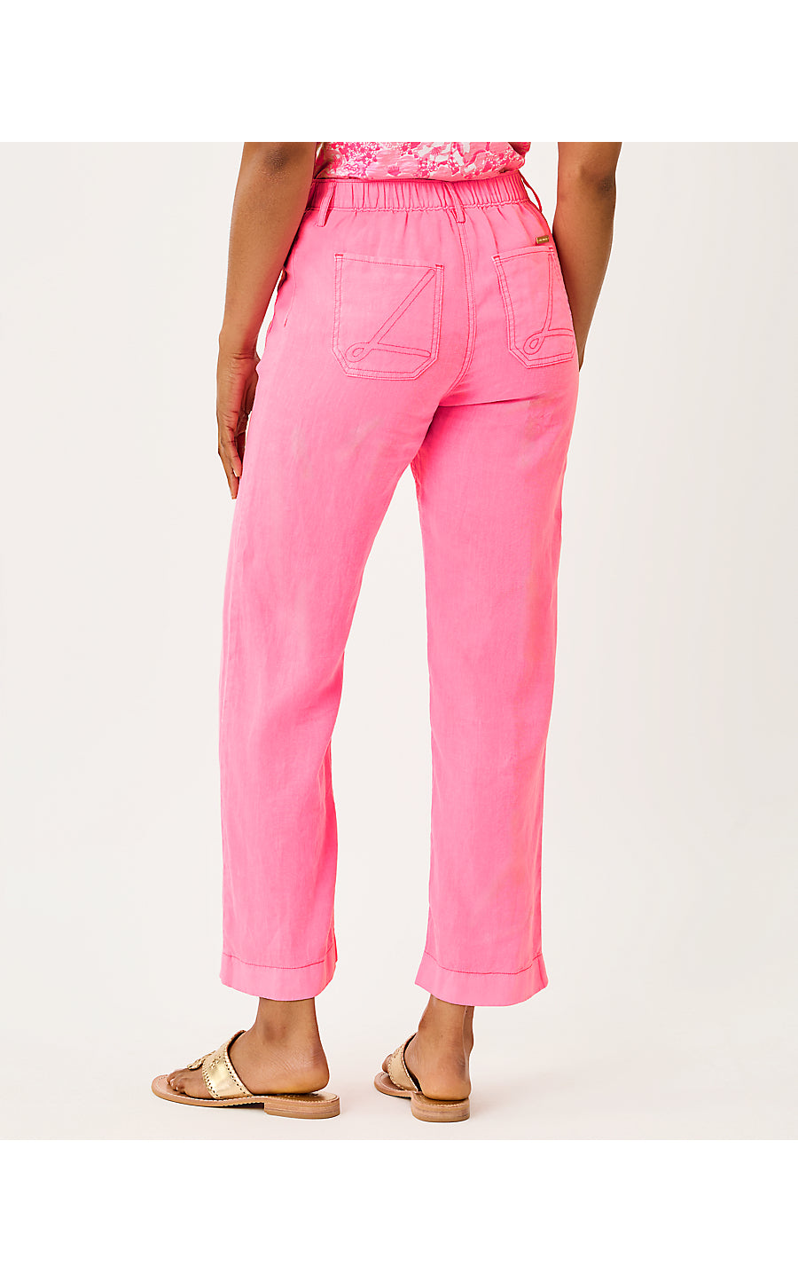 Amiko Linen Pant - Cherry Blossom Pink