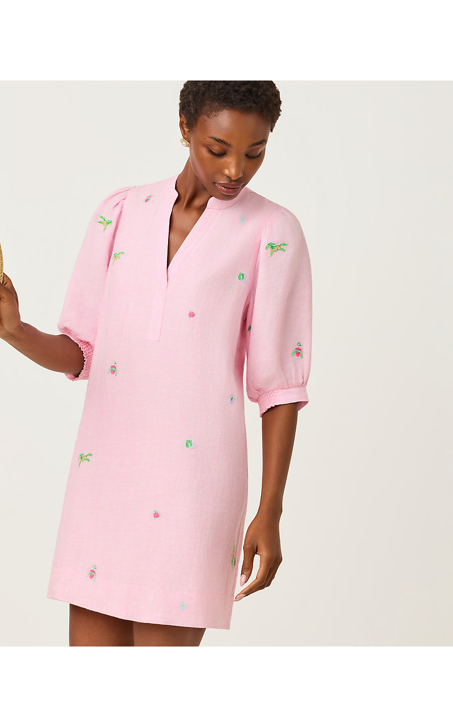 Mialeigh Dress - Conch Shell Pink -Pink Derby Ditsy