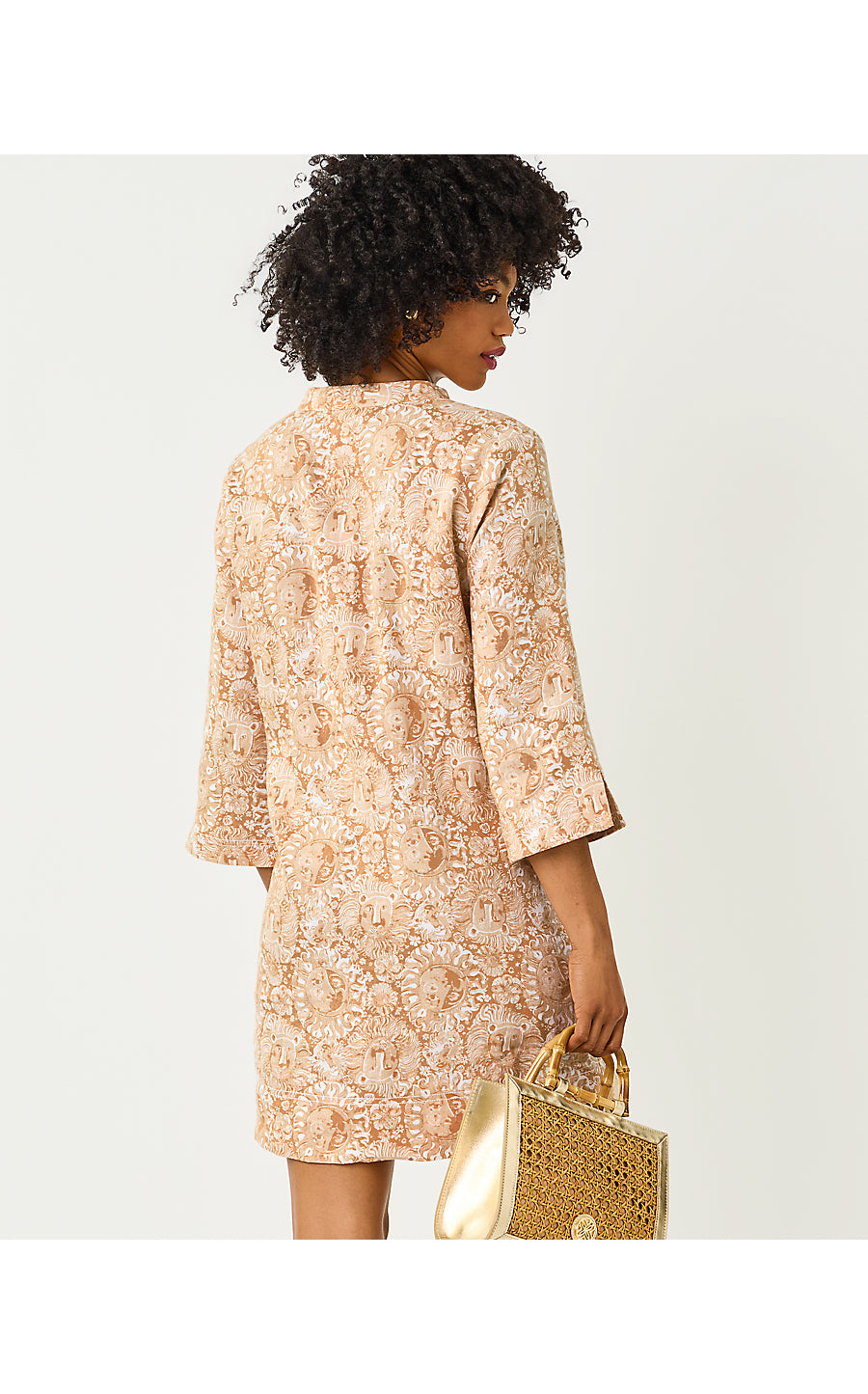 Annadetta Lines Tunic Dress - Iced Latte - Lil Jims