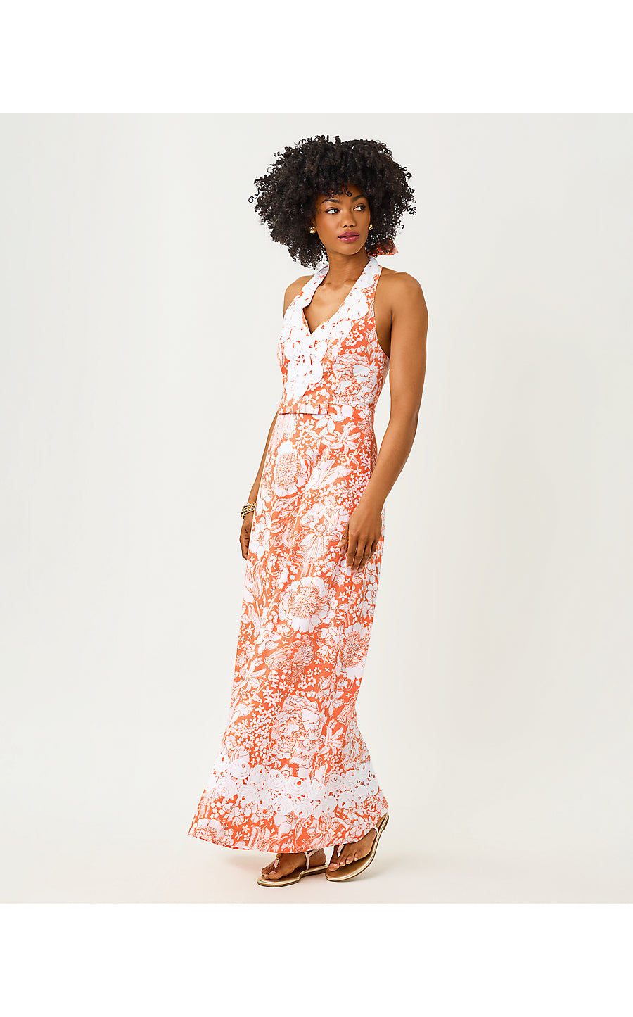 Belinda Maxi Dress - Sunset Orange - Budding Romance
