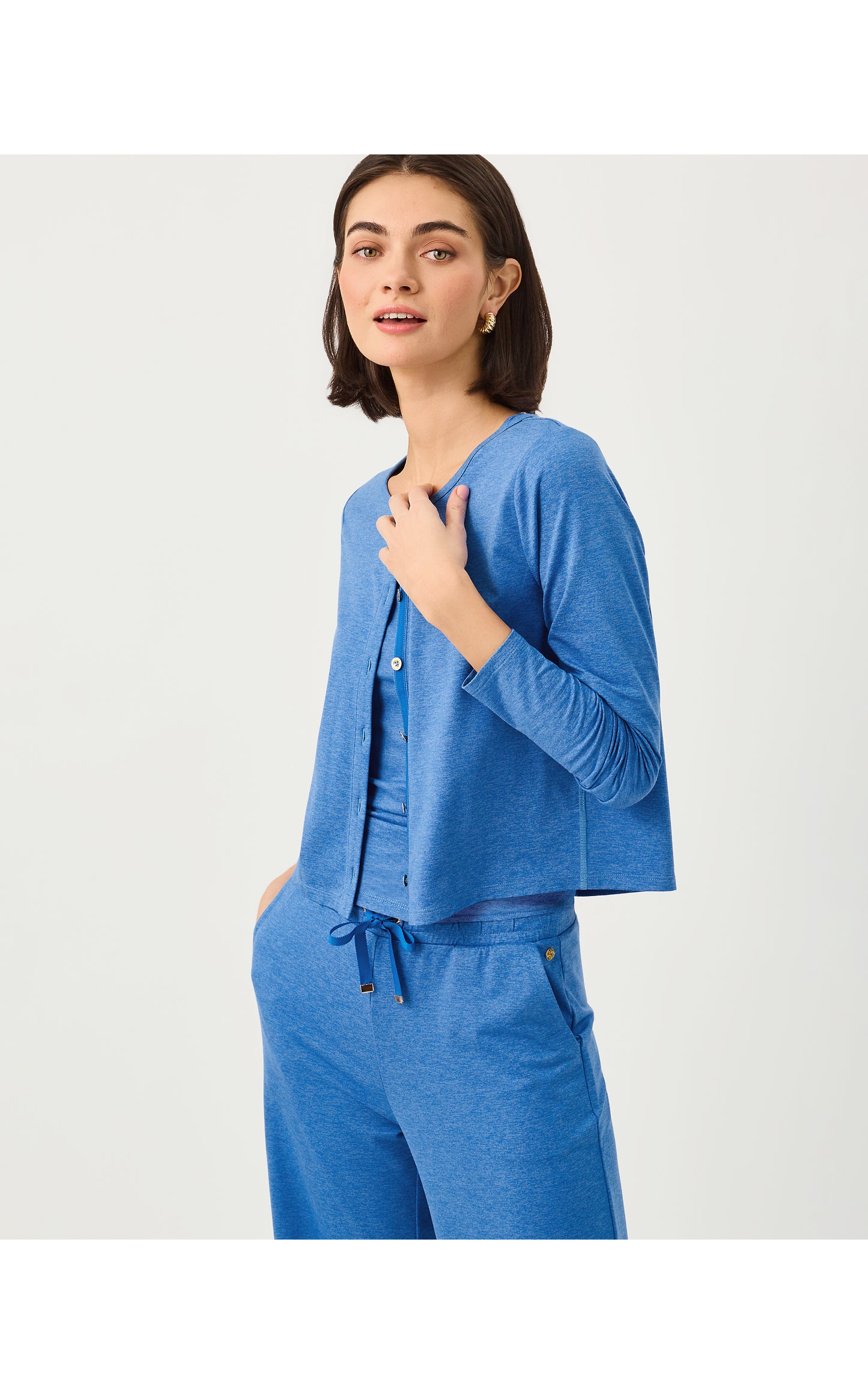 Kai Cardigan - Heathered Merriweather Blue