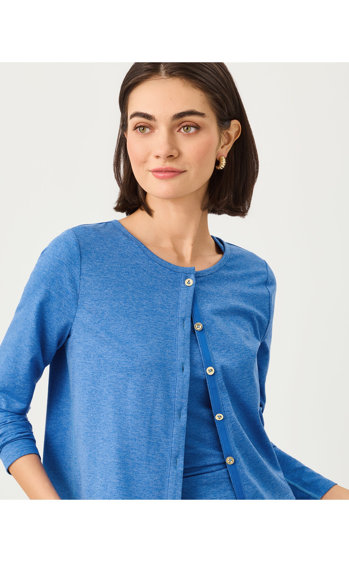 Kai Cardigan - Heathered Merriweather Blue
