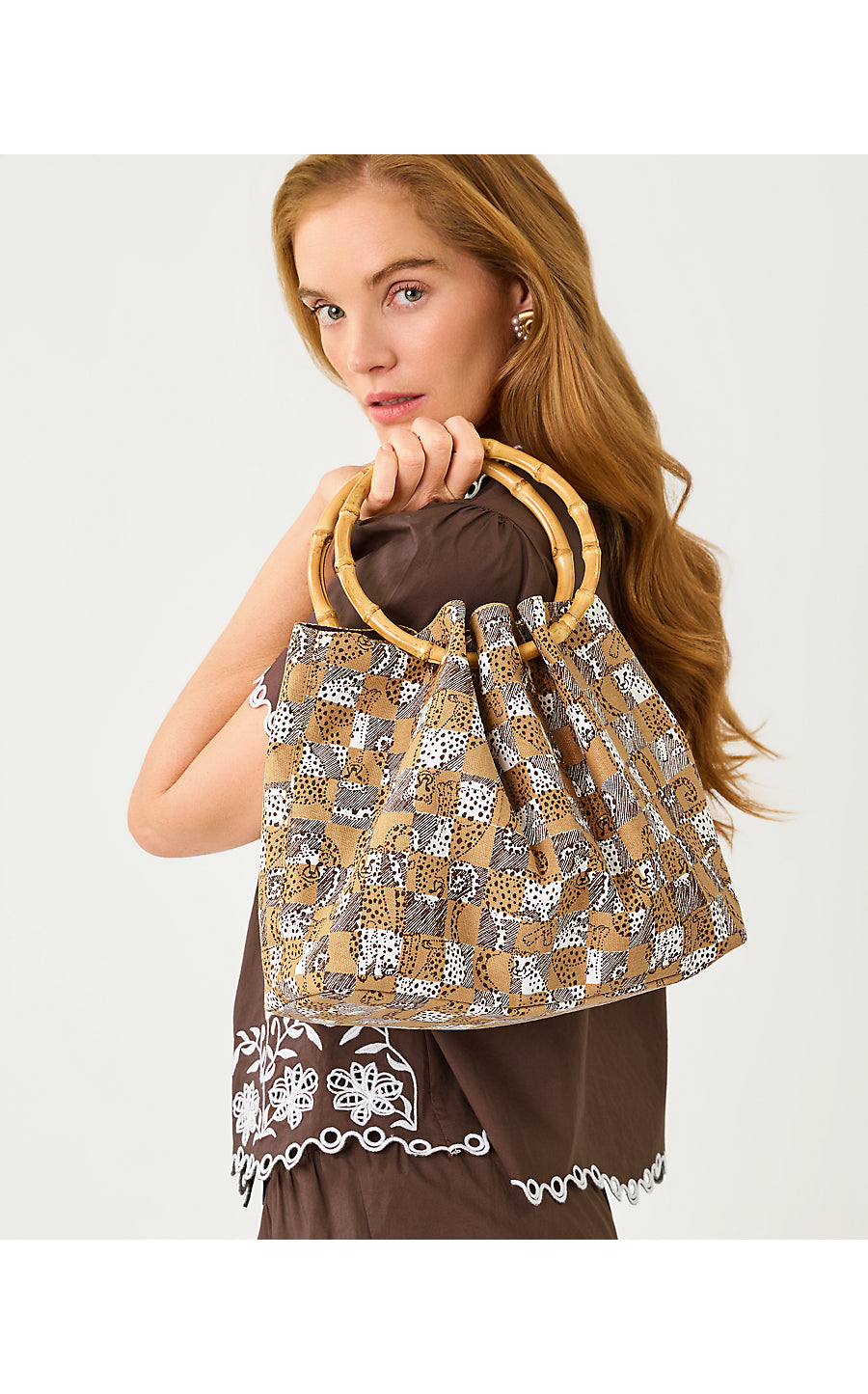 GWP Bamboo Bag - Iced Latte - Lil Cheetah Checks