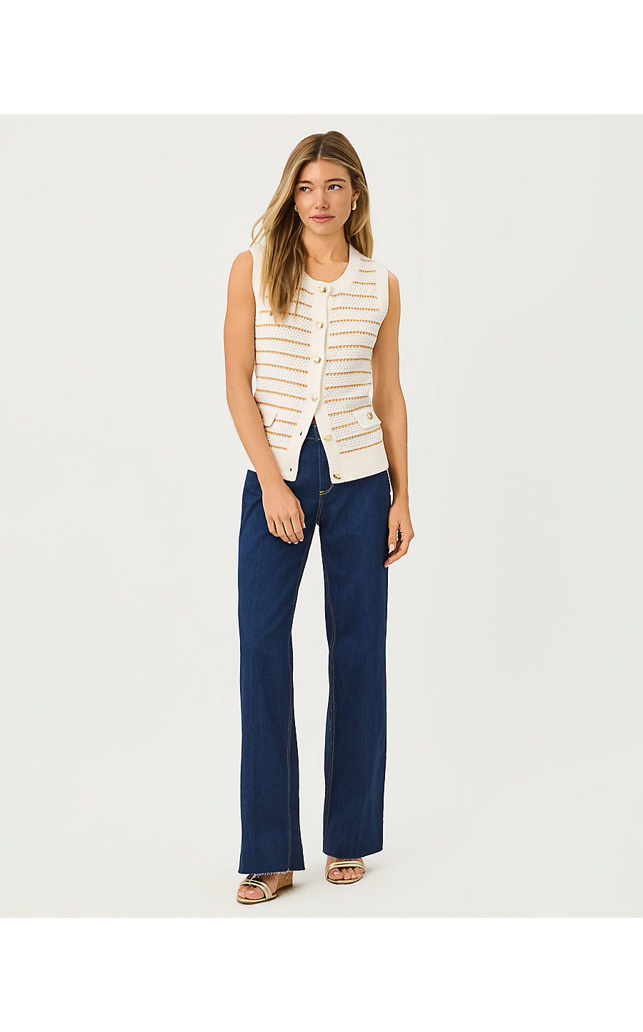 Shayna Sweater Vest - Palm Tree Stripe