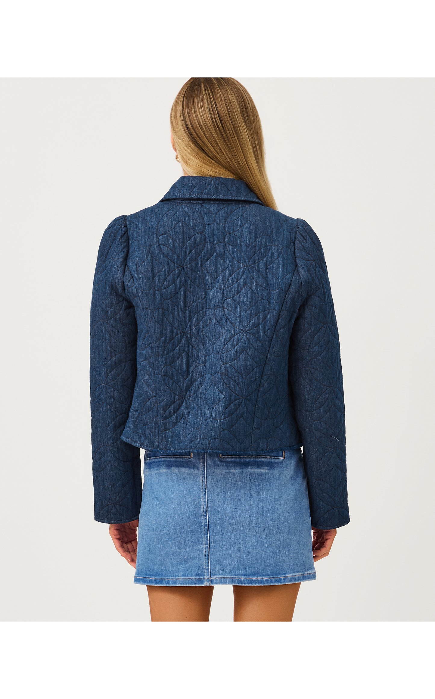 Peyser Quilted Denim Jacket - Dark Wash - Butterfly