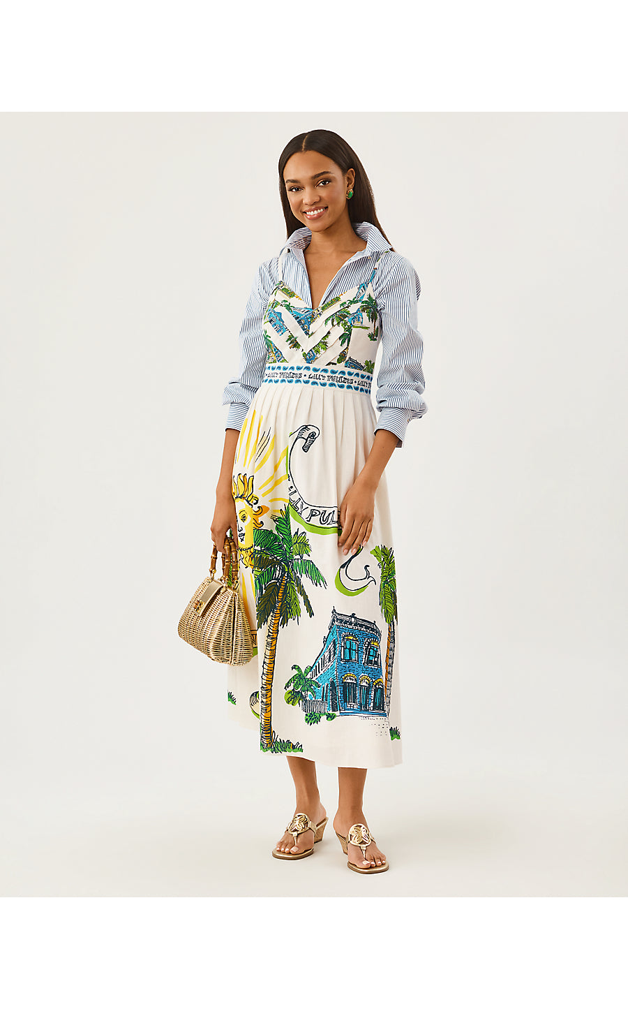 Wendley Midi Dress - Key West Toile