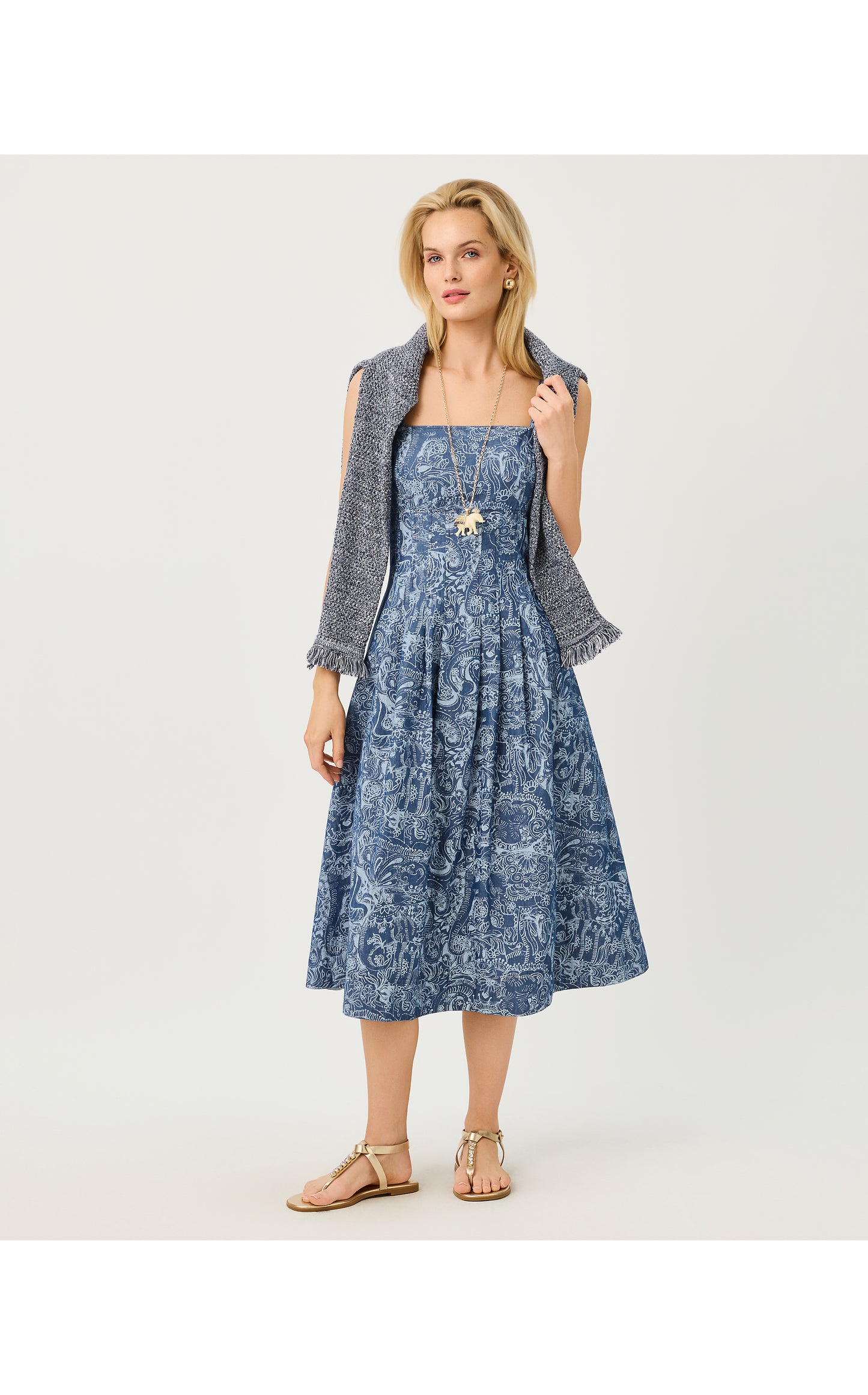 Calloway Midi Dress - Indigo - Paisley Parade